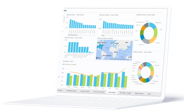 Laptop with graph